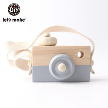 Load image into Gallery viewer, Let'S Make 1Pc Wooden Baby Toys Fashion Camera Wood Pendants Montessori Toys For Kids Wooden Diy Present Nursing Gift Baby Block