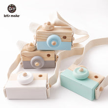 Load image into Gallery viewer, Let'S Make 1Pc Wooden Baby Toys Fashion Camera Wood Pendants Montessori Toys For Kids Wooden Diy Present Nursing Gift Baby Block