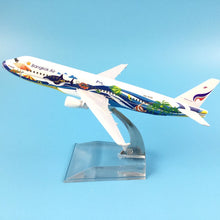 Load image into Gallery viewer, 16cm Alloy Metal Thailand Thai Bangkok Air Airlines Airbus 320 A320 Airways Plane Model Aircraft Airplane Model w Stand